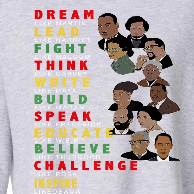 Dream Like Martin Lead Like Harriet Black History Month Gift Cropped Pullover Crew