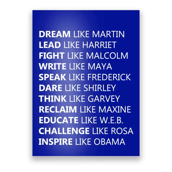 Dream Like Martin Lead Like Harriet Black History Quotes Funny Gift Poster