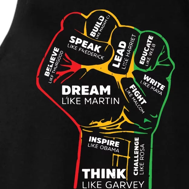 Dream Like Martin Lead Like Harriet Black History Month Ladies Tri-Blend Wicking Tank