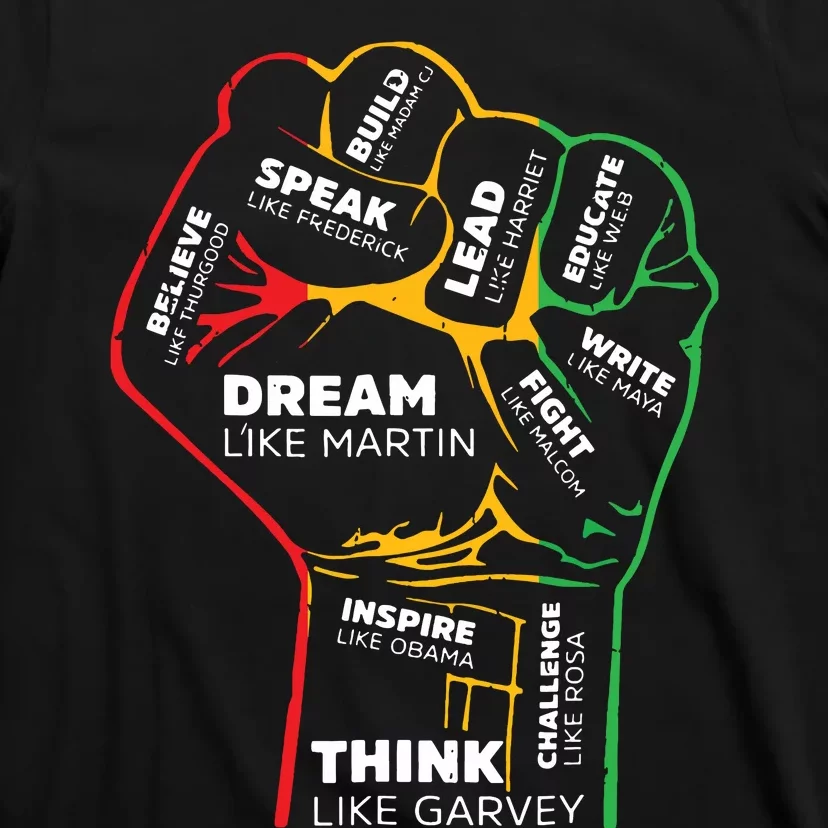 Dream Like Martin Lead Like Harriet Black History Month T-Shirt