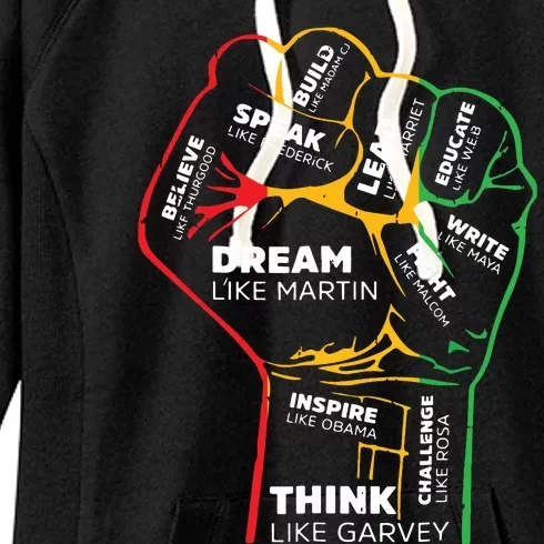 Dream Like Martin Lead Like Harriet Black History Month Women's Fleece Hoodie