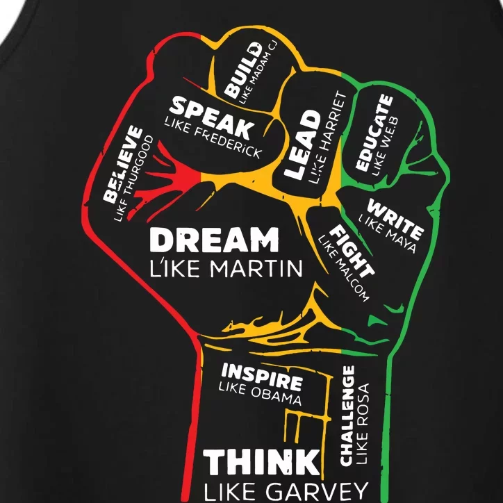 Dream Like Martin Lead Like Harriet Black History Month Performance Tank