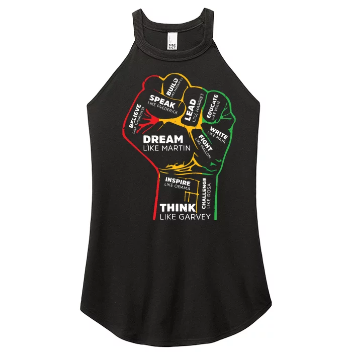 Dream Like Martin Lead Like Harriet Black History Month Women’s Perfect Tri Rocker Tank