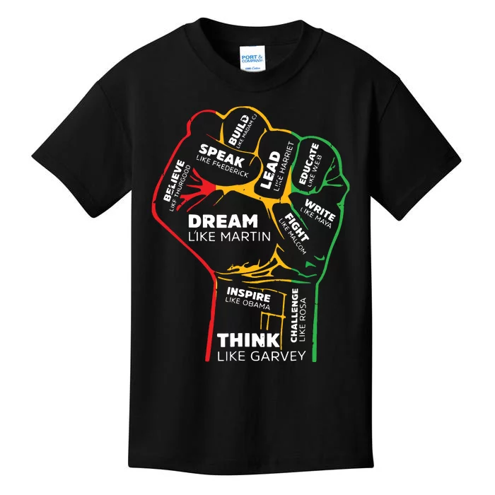 Dream Like Martin Lead Like Harriet Black History Month Kids T-Shirt