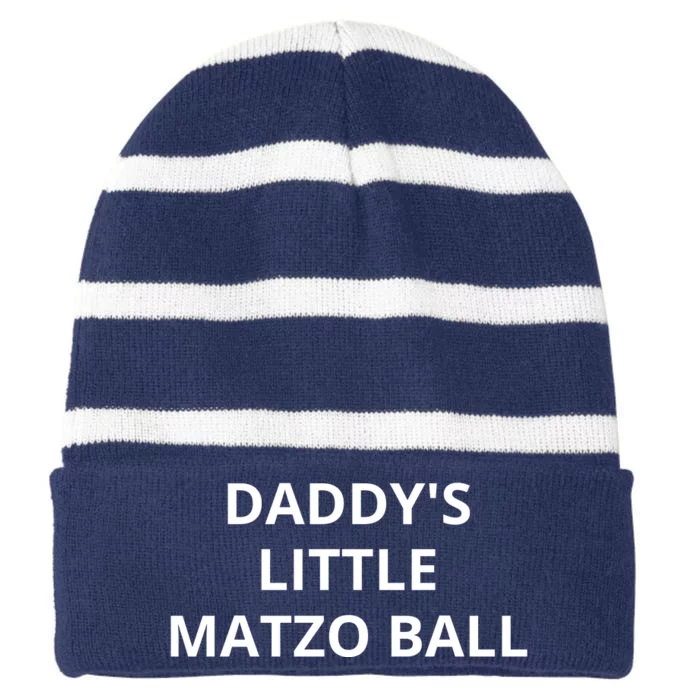 DaddyS Little Matzo Ball Striped Beanie with Solid Band