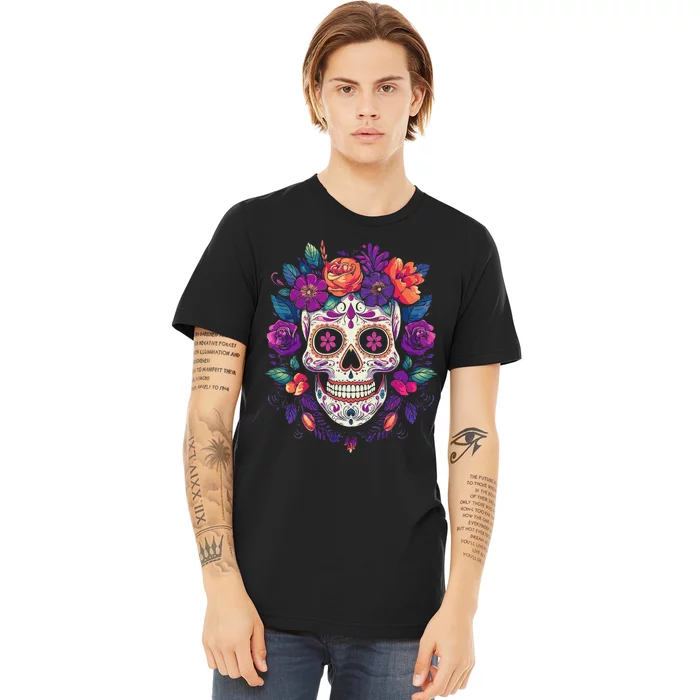 De Los Muertos Day Of The Dead Sugar Skull Halloween Premium T-Shirt