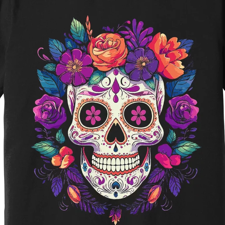 De Los Muertos Day Of The Dead Sugar Skull Halloween Premium T-Shirt