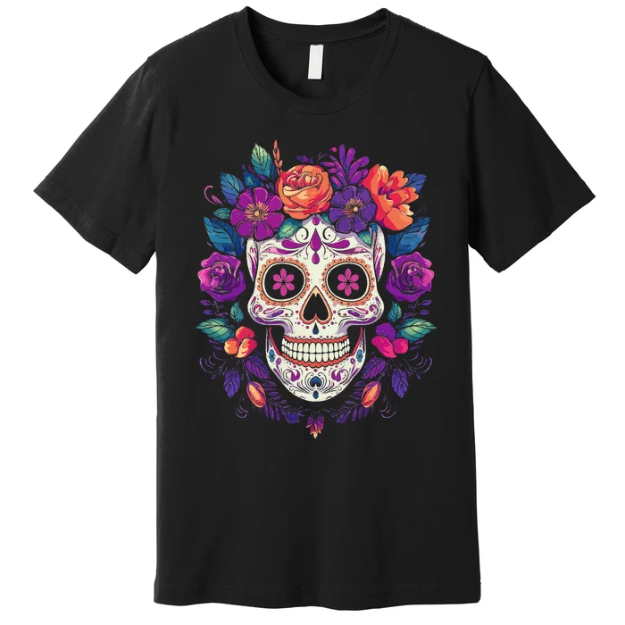 De Los Muertos Day Of The Dead Sugar Skull Halloween Premium T-Shirt