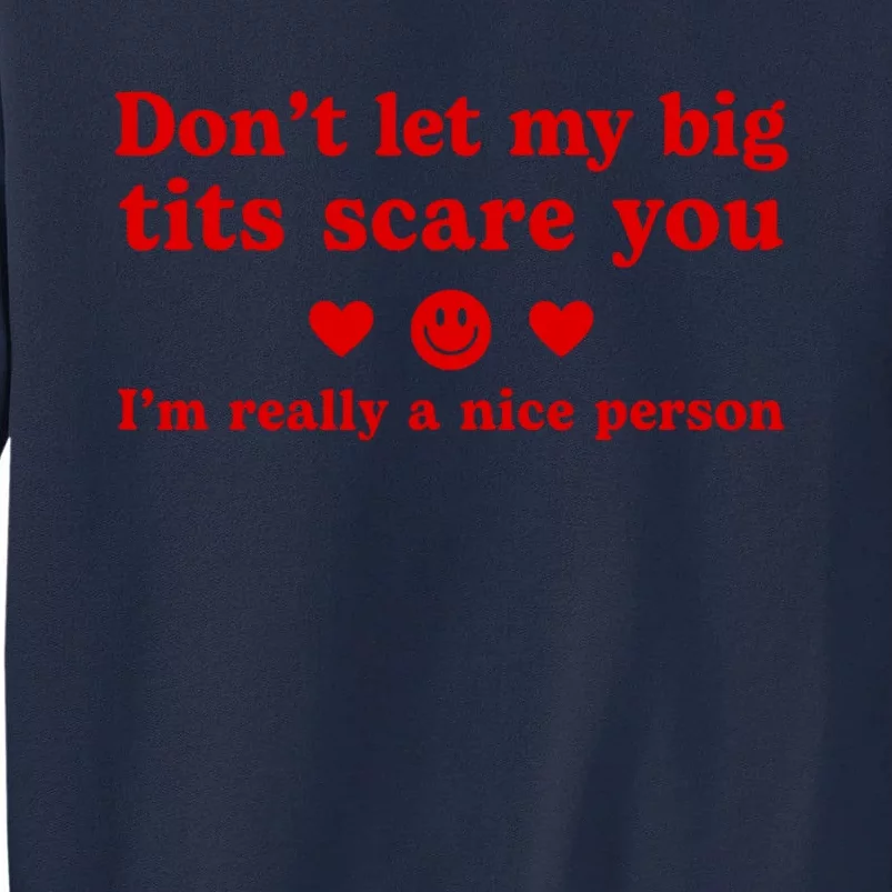 DonT Let My Big Tits Scare You IM Really A Nice Person Tall Sweatshirt