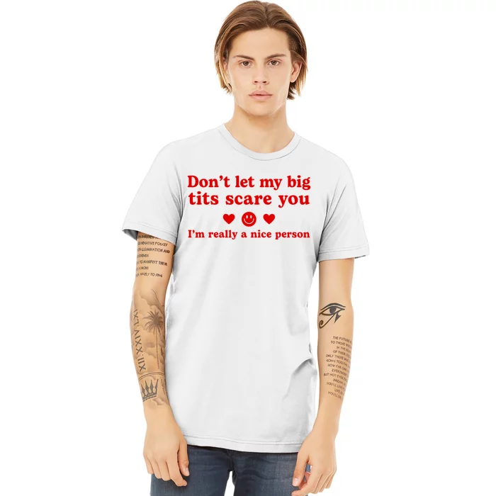 DonT Let My Big Tits Scare You IM Really A Nice Person Premium T-Shirt