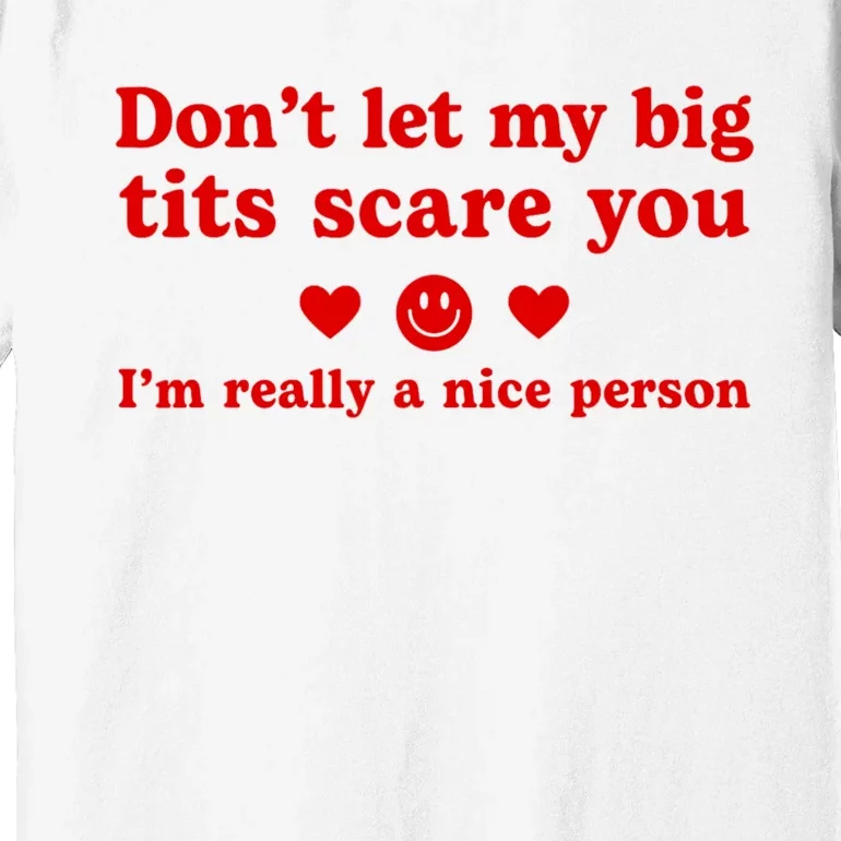 DonT Let My Big Tits Scare You IM Really A Nice Person Premium T-Shirt