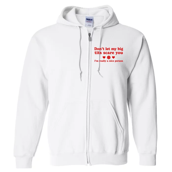 DonT Let My Big Tits Scare You IM Really A Nice Person Full Zip Hoodie