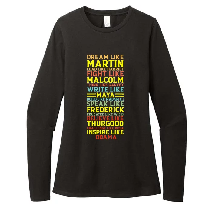 Dream Like Martin Inspirational Black History Influential Womens CVC Long Sleeve Shirt