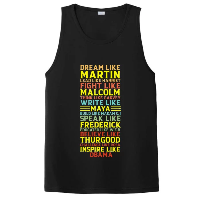 Dream Like Martin Inspirational Black History Influential Performance Tank