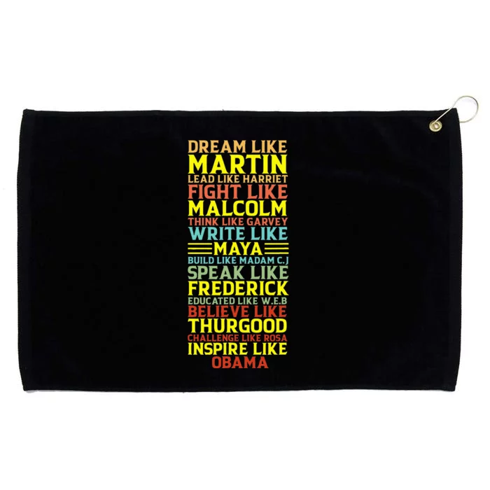 Dream Like Martin Inspirational Black History Influential Grommeted Golf Towel