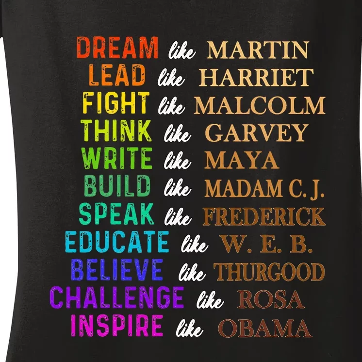 Dream Like Martin Lead Like Harriet The Juneteenth 1865 Women's V-Neck T-Shirt