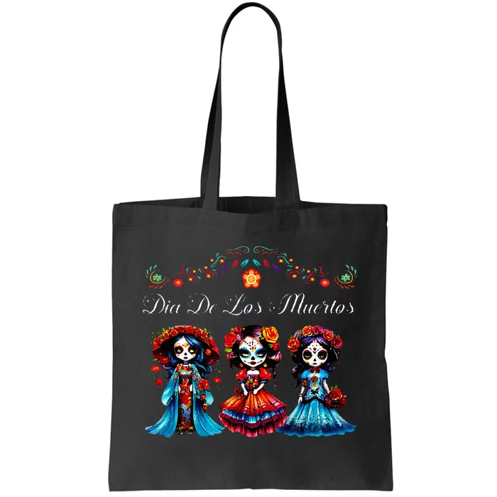 De Los Muertos La Catrina Day of the Dead Sugar Skull Tote Bag