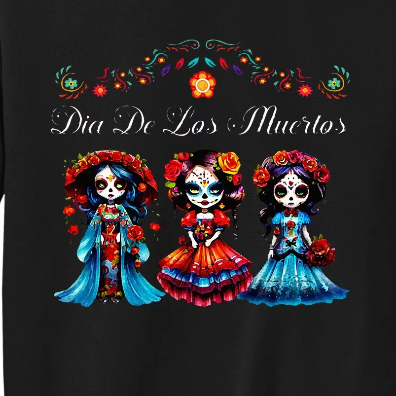 De Los Muertos La Catrina Day of the Dead Sugar Skull Tall Sweatshirt