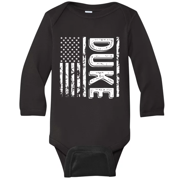 Duke Last Name Funny Surname Team Duke Family Reunion Baby Long Sleeve Bodysuit