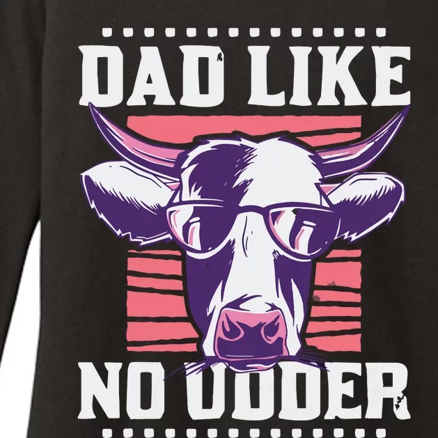 Dad Like No Udder Fathers Day Farmer Womens CVC Long Sleeve Shirt