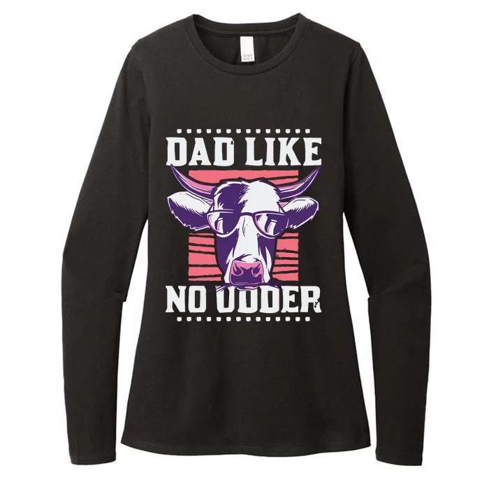 Dad Like No Udder Fathers Day Farmer Womens CVC Long Sleeve Shirt