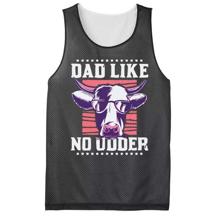 Dad Like No Udder Fathers Day Farmer Mesh Reversible Basketball Jersey Tank