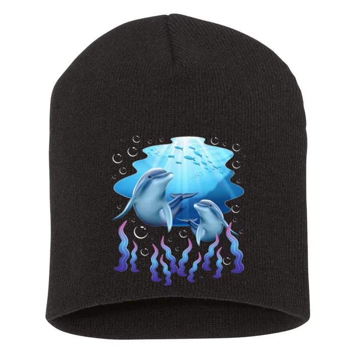 Dolphin Lover Ocean Zoology Zookeeper Marine Biologist Short Acrylic Beanie