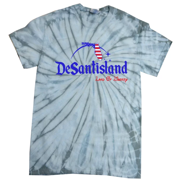 Desantisland Land Of Liberty Florida American Flag Tie-Dye T-Shirt