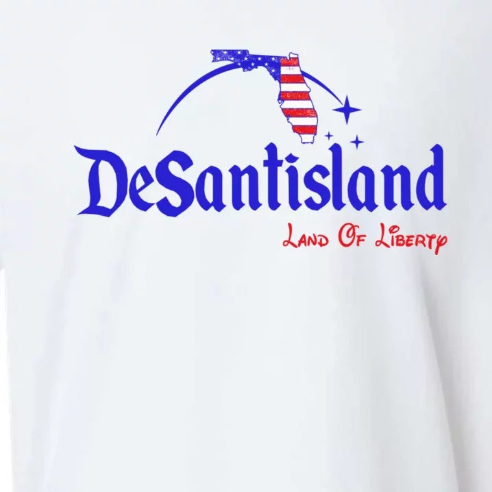 Desantisland Land Of Liberty Florida American Flag Sueded Cloud Jersey T-Shirt