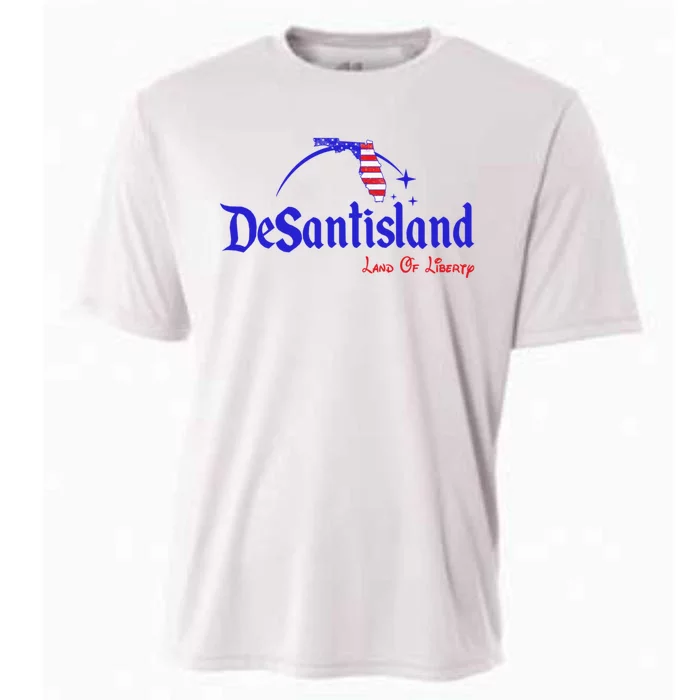 Desantisland Land Of Liberty Florida American Flag Cooling Performance Crew T-Shirt