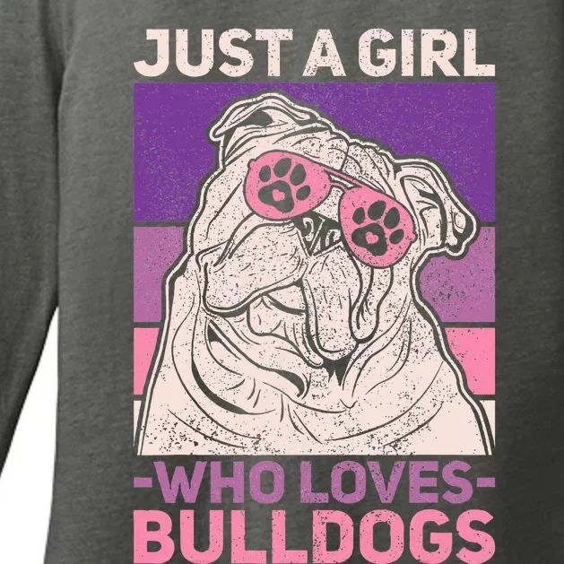 Dog Lover Owner Pet Animal Just A Girl Who Loves Bulldogs Womens CVC Long Sleeve Shirt