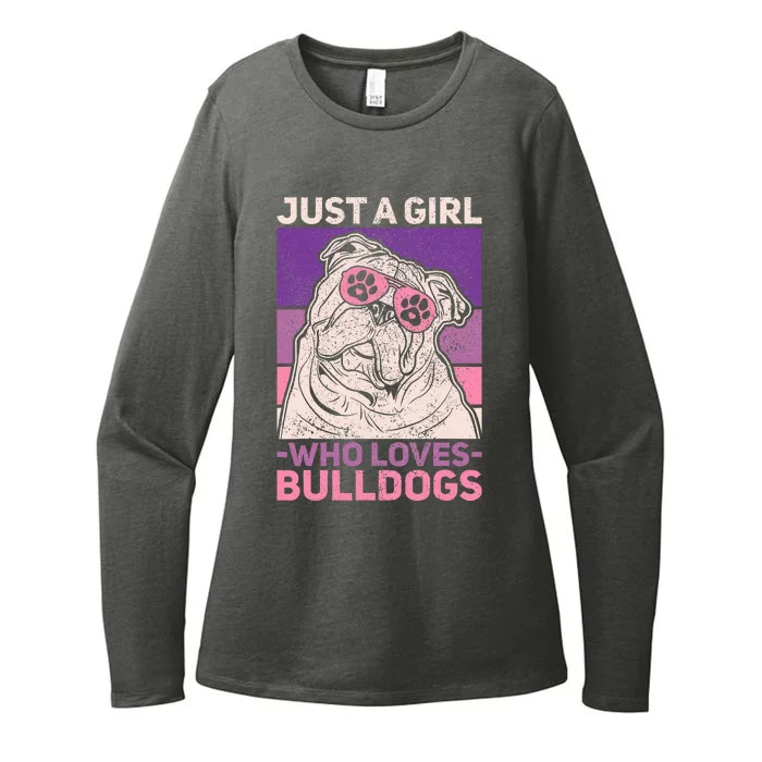 Dog Lover Owner Pet Animal Just A Girl Who Loves Bulldogs Womens CVC Long Sleeve Shirt