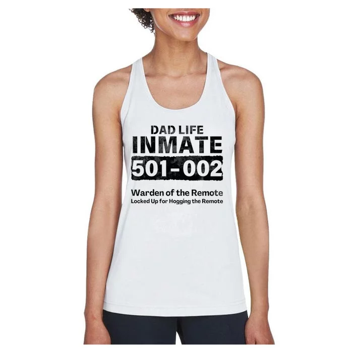 Dad Life Prisoner Inmate Funny Jail Halloween Costume Women's Racerback Tank