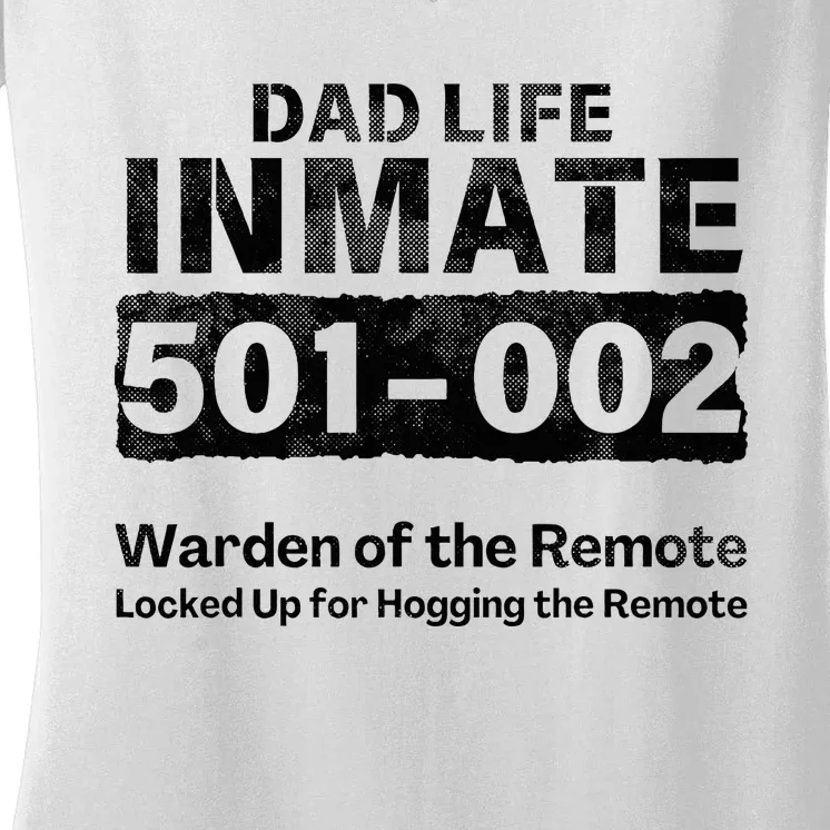 Dad Life Prisoner Inmate Funny Jail Halloween Costume Women's V-Neck T-Shirt