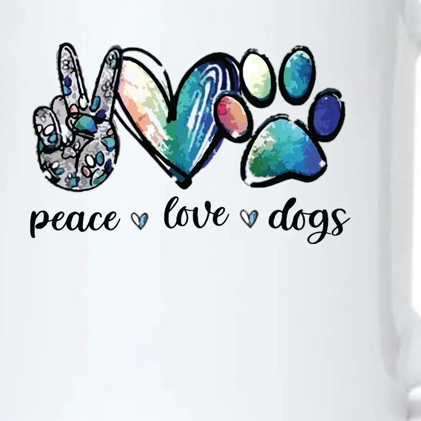 Dog Lover Peace Love Dogs Puppy Paw Black Color Changing Mug