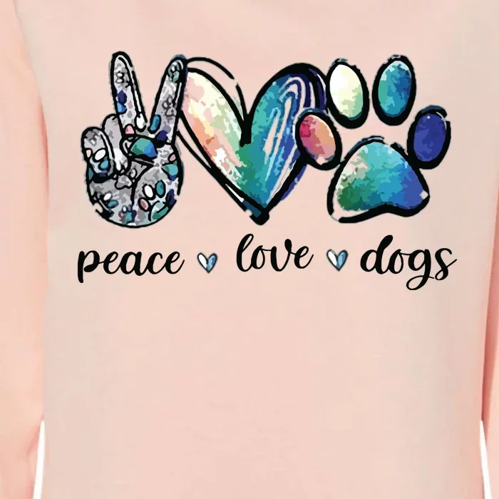 Dog Lover Peace Love Dogs Puppy Paw Womens California Wash Sweatshirt