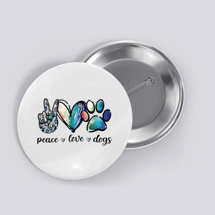 Dog Lover Peace Love Dogs Puppy Paw Button