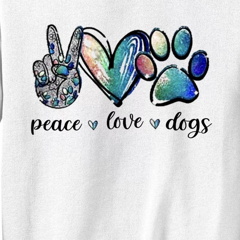 Dog Lover Peace Love Dogs Puppy Paw Sweatshirt