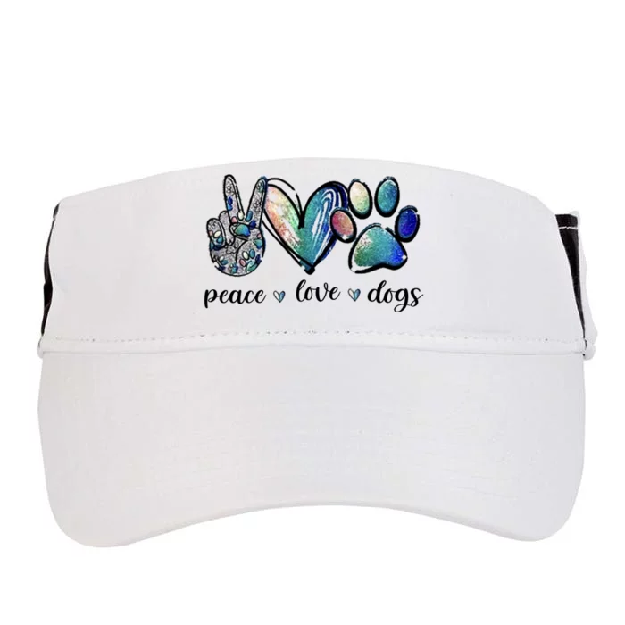 Dog Lover Peace Love Dogs Puppy Paw Adult Drive Performance Visor