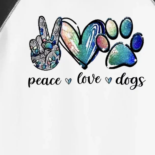 Dog Lover Peace Love Dogs Puppy Paw Toddler Fine Jersey T-Shirt