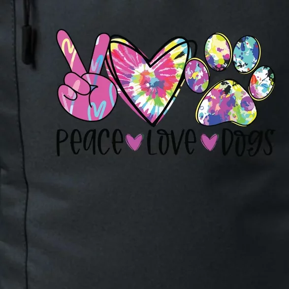 Dog Lover Peace Love Dogs Tie Dye Rescue Puppy Gifts Womens Daily Commute Backpack