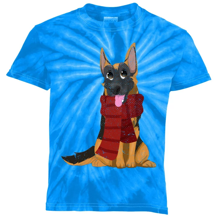 Dog Lover Pet Animal Dog Owner Cute Winter Ger Shepherd Gift Kids Tie-Dye T-Shirt