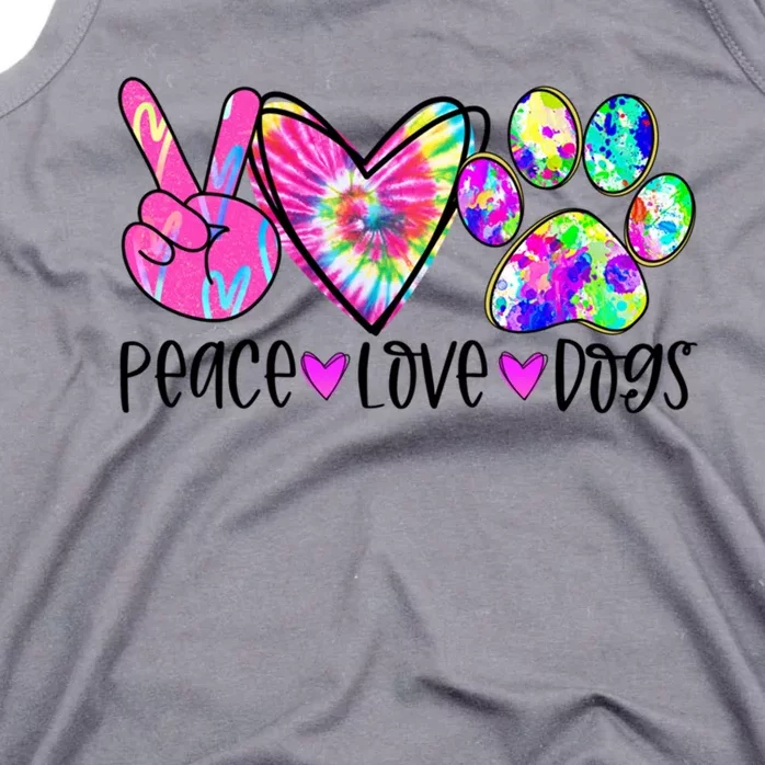 Dog Lover Peace Love Dogs Tie Dye Rescue Puppy Funny Gift Cool Gift Tank Top