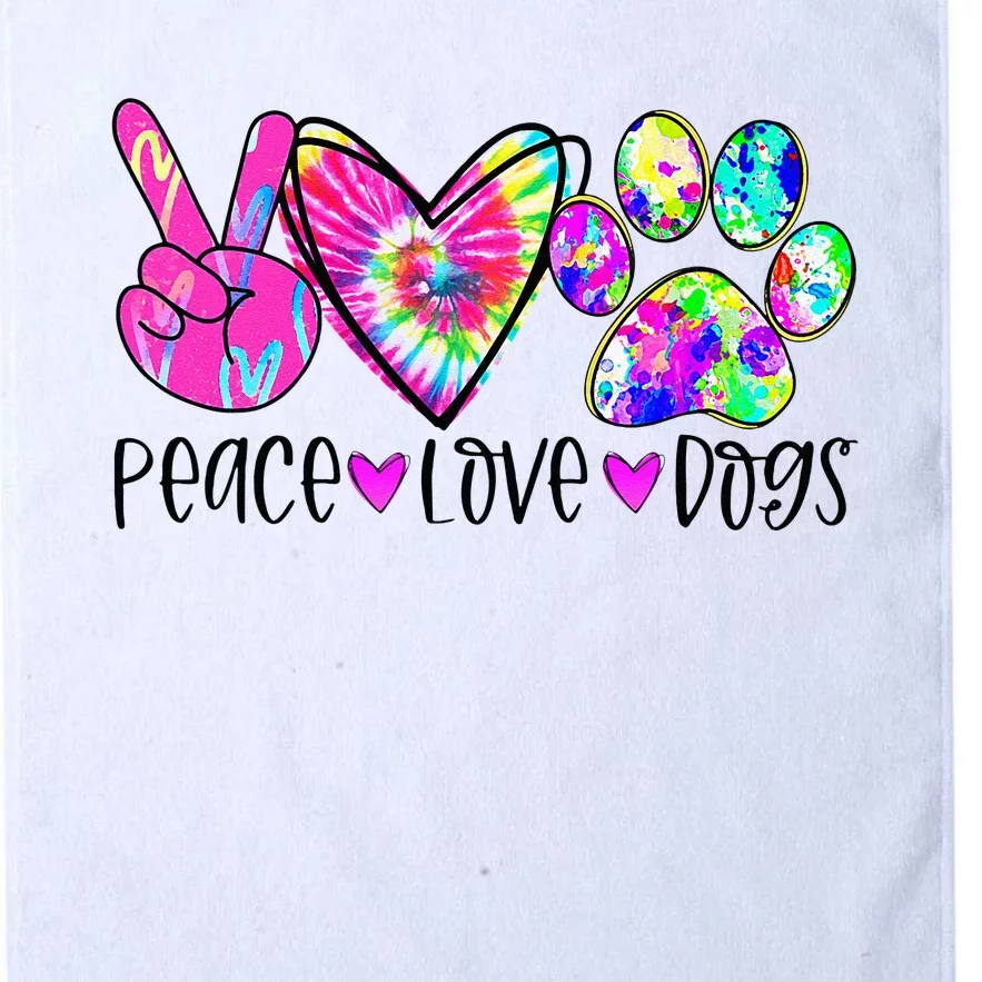 Dog Lover Peace Love Dogs Tie Dye Rescue Puppy Gifts Platinum Collection Golf Towel