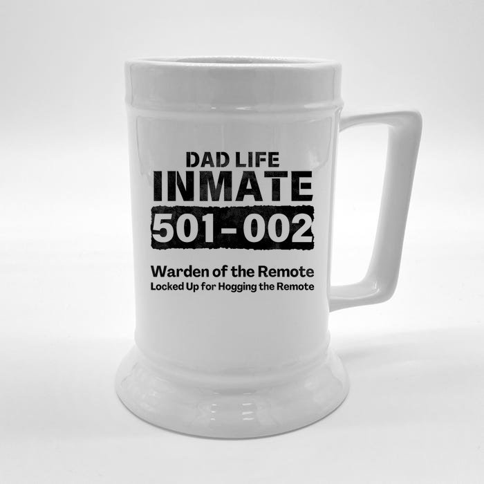 Dad Life Prisoner Inmate Funny Jail Halloween Costume Front & Back Beer Stein