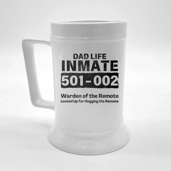 Dad Life Prisoner Inmate Funny Jail Halloween Costume Front & Back Beer Stein