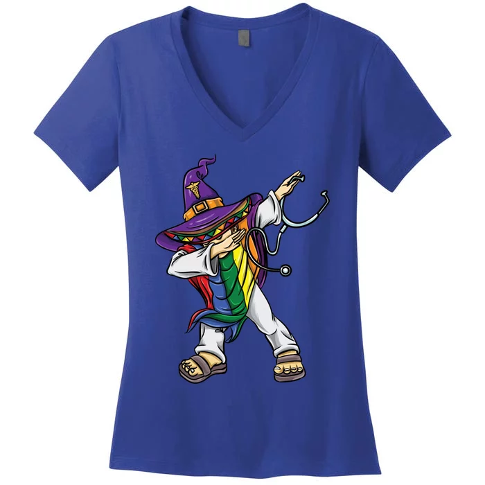 Dabbing Lgbt Poncho Nurse Halloween Meaningful Gift Women's V-Neck T-Shirt