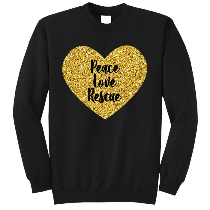 Dog Lover Peace Love Rescue Dog Mom Sweatshirt