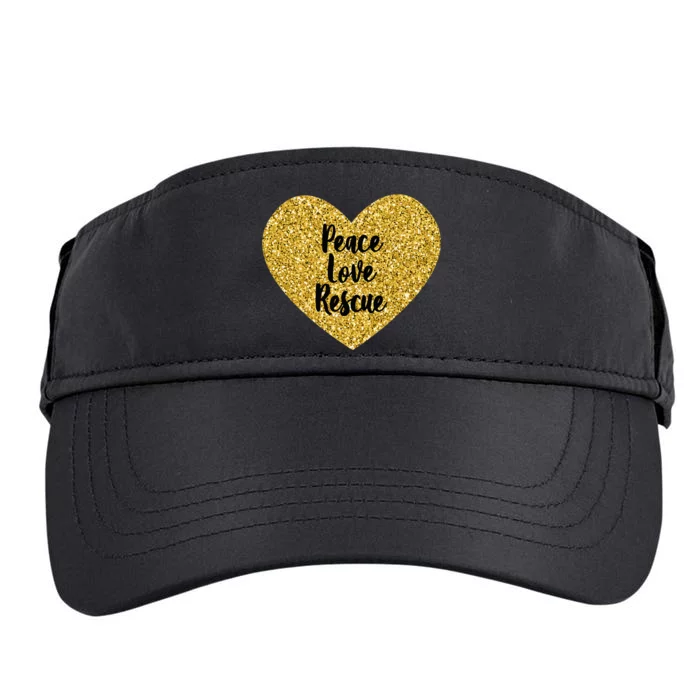 Dog Lover Peace Love Rescue Dog Mom Adult Drive Performance Visor