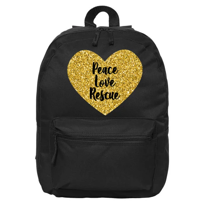 Dog Lover Peace Love Rescue Dog Mom 16 in Basic Backpack